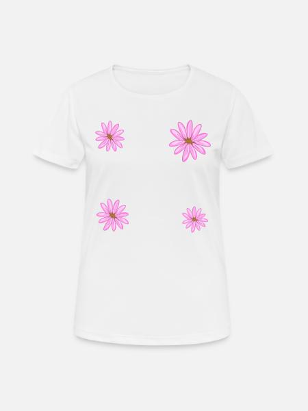 vier lila blumen pflanzen blüten - Frauen T-Shirt atmungsaktiv - Weiß