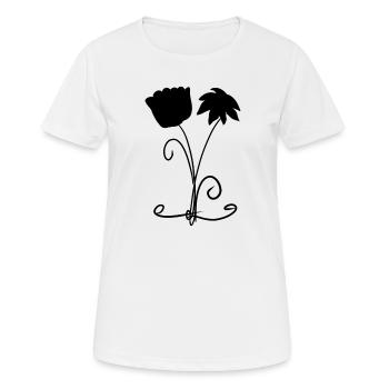 flowers symbol plant plants - Women's Breathable T-Shirt - white - Front - AI Model Female 172 dark (172cm)