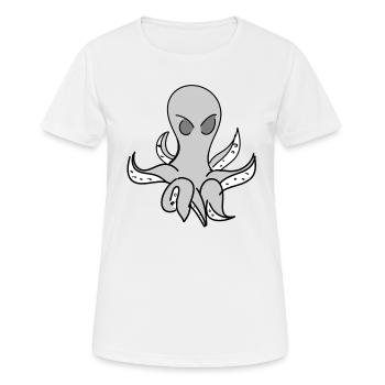 Poulpe animal gris animal marin - T-shirt respirant Femme - blanc - Devant - AI Model Female 172 dark (172cm)
