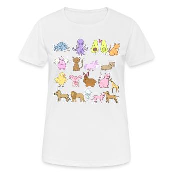 Symboles Animaux Animal Amour Chats Chiens Modèles - T-shirt respirant Femme - blanc - Devant - AI Model Female 172 dark (172cm)