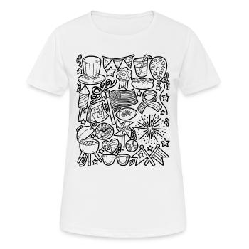 USA 4th of July Independence Day Amerika - Frauen T-Shirt atmungsaktiv - Weiß - Vorne - AI Model Female 172 dark (172cm)
