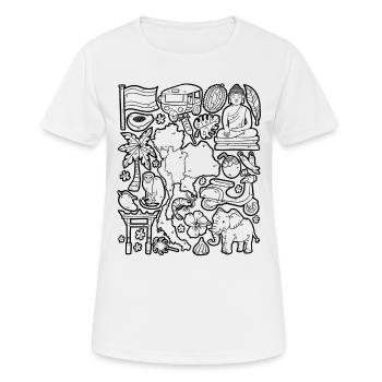 Thailand Doodles Bangkok Phuket Asien Chiang Mai - Frauen T-Shirt atmungsaktiv - Weiß - Vorne - AI Model Female 172 dark (172cm)