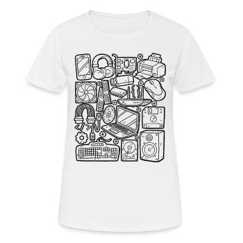 Ordinateur - T-shirt respirant Femme - blanc - Devant - AI Model Female 172 dark (172cm)