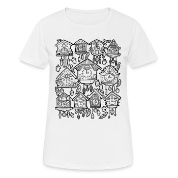 Horloges à coucou - T-shirt respirant Femme - blanc - Devant - AI Model Female 172 dark (172cm)