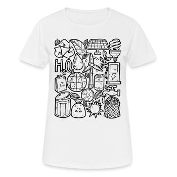 Ökologie, Umweltschutz und Nachhaltigkeit - Frauen T-Shirt atmungsaktiv - Weiß - Vorne - AI Model Female 172 dark (172cm)