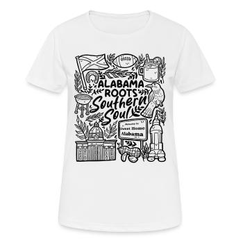 Racines de l’Alabama – Soul du Sud - T-shirt respirant Femme - blanc - Devant - AI Model Female 172 dark (172cm)
