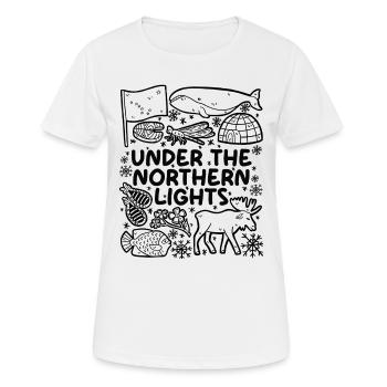 Under the Northern Lights – Alaska Magie - Frauen T-Shirt atmungsaktiv - Weiß - Vorne - AI Model Female 172 dark (172cm)