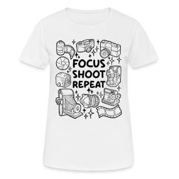 Foyer. Tirer. Répéter. – Photographie analogique - T-shirt respirant Femme - blanc - Devant - AI Model Female 172 dark (172cm)