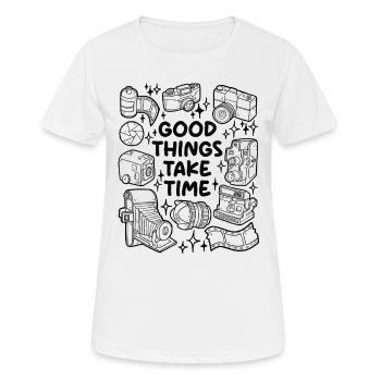 Good Things Take Time – Analogue Photography - Women's Breathable T-Shirt - white - Front - AI Model Female 172 dark (172cm)