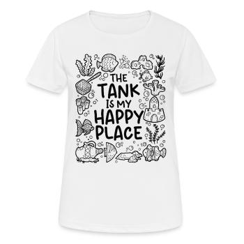 Le bassin est mon endroit heureux – Aquarium - T-shirt respirant Femme - blanc - Devant - AI Model Female 172 dark (172cm)