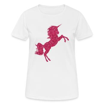 Pink Glittering Unicorn Glitter Pink Gemstones - Women's Breathable T-Shirt - white - Front - AI Model Female 172 dark (172cm)