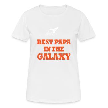 Meilleur papa dans la galaxie - T-shirt respirant Femme - blanc - Devant - AI Model Female 172 dark (172cm)
