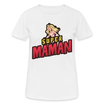 Super maman - T-shirt respirant Femme - blanc - Devant - AI Model Female 172 dark (172cm)