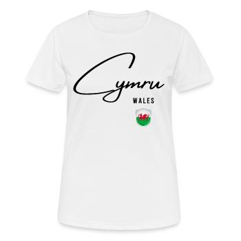 Flagge von Wales, walisischer Stolz - Frauen T-Shirt atmungsaktiv - Weiß - Vorne - AI Model Female 172 dark (172cm)