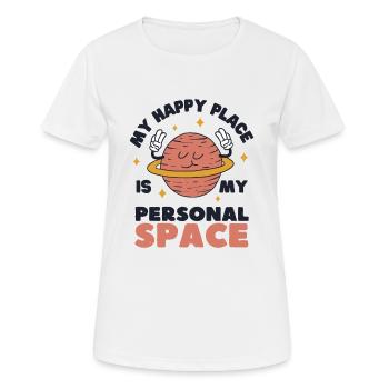 My Happy Place ist mein persönlicher Raum - Frauen T-Shirt atmungsaktiv - Weiß - Vorne - AI Model Female 172 dark (172cm)
