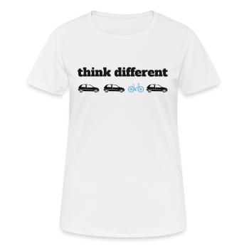 Fahrradfahrer, Fahrradfahren - Frauen T-Shirt atmungsaktiv - Weiß - Vorne - AI Model Female 172 dark (172cm)