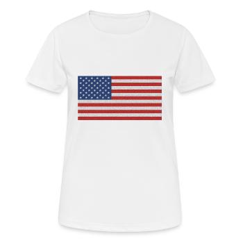 American Flag - Women's Breathable T-Shirt - white - Front - AI Model Female 172 dark (172cm)