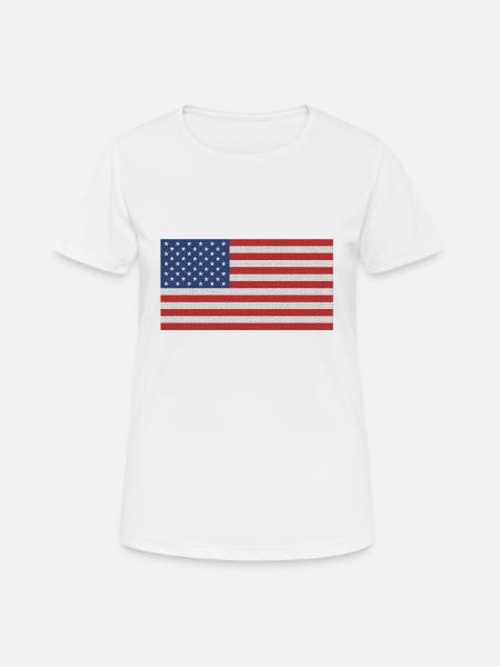 American Flag - Women's Breathable T-Shirt - white