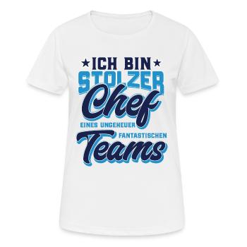 Chef T-shirt fier patron d'une équipe fantastique - T-shirt respirant Femme - blanc - Devant - AI Model Female 172 dark (172cm)