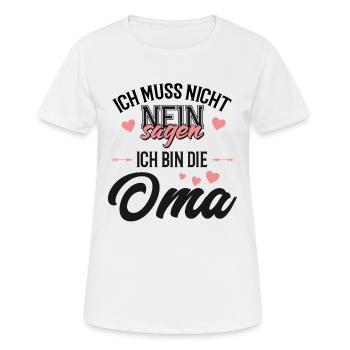 Oma - Frauen T-Shirt atmungsaktiv - Weiß - Vorne - AI Model Female 172 dark (172cm)