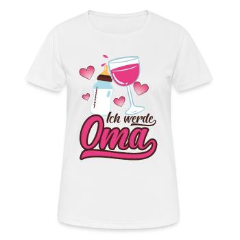 ich werde oma Geschenk werdende Oma - Frauen T-Shirt atmungsaktiv - Weiß - Vorne - AI Model Female 172 dark (172cm)