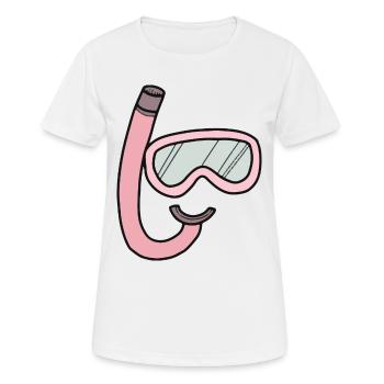 Taucherbrille und Schnorchel - Frauen T-Shirt atmungsaktiv - Weiß - Vorne - AI Model Female 172 dark (172cm)