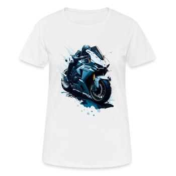 Sportmotorrad-Illustration - Frauen T-Shirt atmungsaktiv - Weiß - Vorne - AI Model Female 172 dark (172cm)