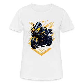 Sportmotorrad-Illustration - Frauen T-Shirt atmungsaktiv - Weiß - Vorne - AI Model Female 172 dark (172cm)