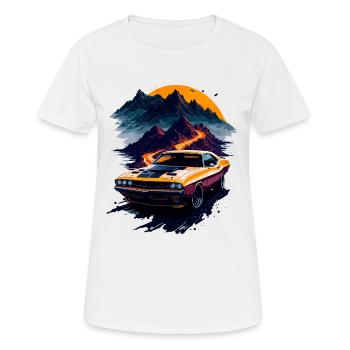 Klassischer Sportwagen - Frauen T-Shirt atmungsaktiv - Weiß - Vorne - AI Model Female 172 dark (172cm)