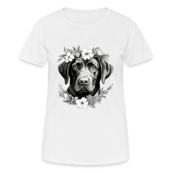 Labrador Hund Hundebesitzer Wau Blumen Retriever - Frauen T-Shirt atmungsaktiv - Weiß - Vorne - AI Model Female 172 dark (172cm)
