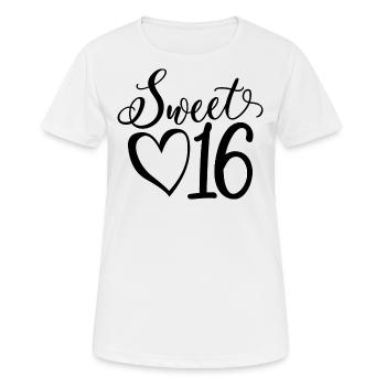 Süßes sechzehn süßes Geschenk zum 16. Geburtstag 16 Jahre alt - Frauen T-Shirt atmungsaktiv - Weiß - Vorne - AI Model Female 172 dark (172cm)