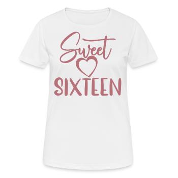 Süßes sechzehn süßes Geschenk zum 16. Geburtstag 16 Jahre alt - Frauen T-Shirt atmungsaktiv - Weiß - Vorne - AI Model Female 172 dark (172cm)