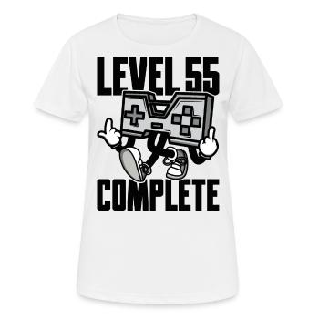 Level 55 Complete Geburtstagsgeschenk 55 Jahre - Frauen T-Shirt atmungsaktiv - Weiß - Vorne - AI Model Female 172 dark (172cm)