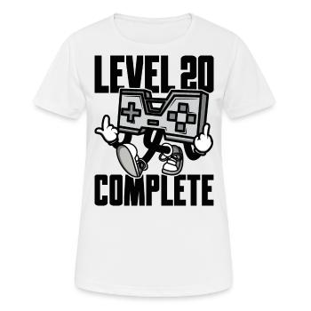 Level 20 Complete Geburtstagsgeschenk 20 Jahre - Frauen T-Shirt atmungsaktiv - Weiß - Vorne - AI Model Female 172 dark (172cm)