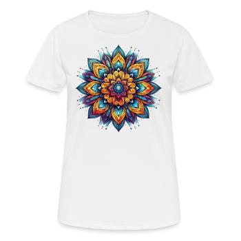 Mandala Harmony - Frauen T-Shirt atmungsaktiv - Weiß - Vorne - AI Model Female 172 dark (172cm)