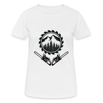 Chainsaw axe forester lumberjath saw chain - Women's Breathable T-Shirt - white - Front - AI Model Female 172 dark (172cm)