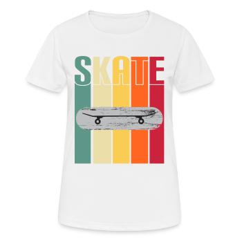 skateboard skater skate sport fahren skaten - Frauen T-Shirt atmungsaktiv - Weiß - Vorne - AI Model Female 172 dark (172cm)