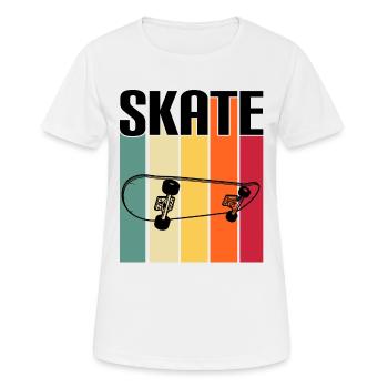 skateboard skater skate sport fahren skaten - Frauen T-Shirt atmungsaktiv - Weiß - Vorne - AI Model Female 172 dark (172cm)