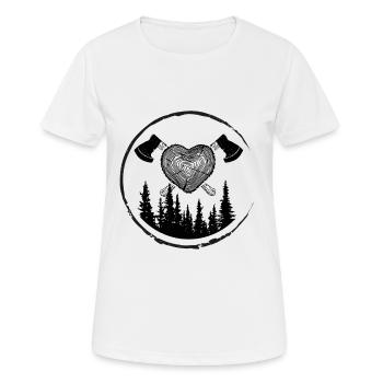 Kettensäge Axt Förster Holzfäller Säge Kette - Frauen T-Shirt atmungsaktiv - Weiß - Vorne - AI Model Female 172 dark (172cm)