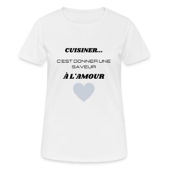 cuisiner - T-shirt respirant Femme - blanc - Devant - AI Model Female 172 dark (172cm)
