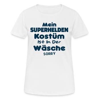 Mein Superheld Kostüm Ist In Der Wäsche - Frauen T-Shirt atmungsaktiv - Weiß - Vorne - AI Model Female 172 dark (172cm)