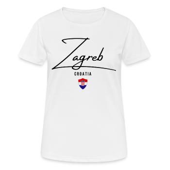 J’aime Zagreb, Zagreb Croatie - T-shirt respirant Femme - blanc - Devant - AI Model Female 172 dark (172cm)