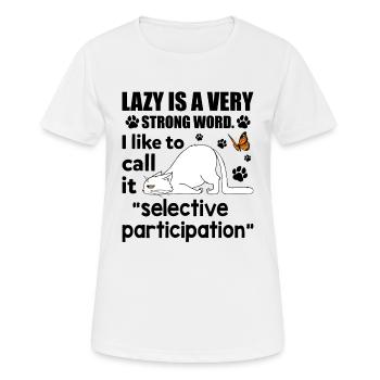 Mot fort j'aime appeler la participation sélective - T-shirt respirant Femme - blanc - Devant - AI Model Female 172 dark (172cm)