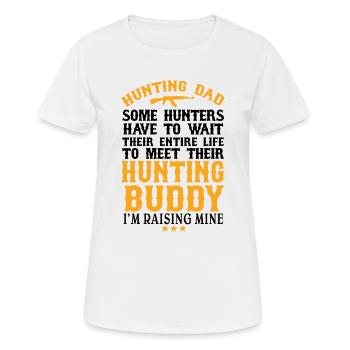 Hunting Dad I'm Raising My Hunting Buddy Funny - Frauen T-Shirt atmungsaktiv - Weiß - Vorne - AI Model Female 172 dark (172cm)