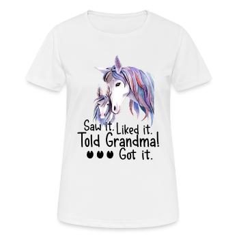 Granddaughter Saw It Liked It Told Grandma Got It - Frauen T-Shirt atmungsaktiv - Weiß - Vorne - AI Model Female 172 dark (172cm)