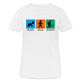 Crawl Walk Hockey Baby Bodysuit Baby Onesie - Women's Breathable T-Shirt - white - Front - AI Model Female 172 dark (172cm)