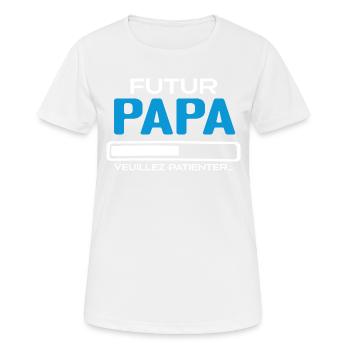 Futur papa Idée Cadeau Futur Père - T-shirt respirant Femme - blanc - Devant - AI Model Female 172 dark (172cm)
