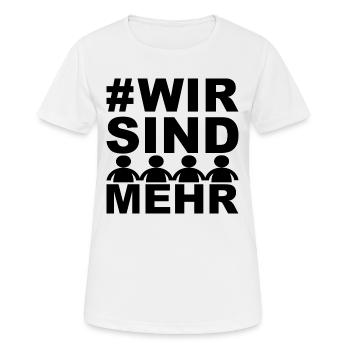 # We are more - demonstrations cohesion - Women's Breathable T-Shirt - white - Front - AI Model Female 172 dark (172cm)
