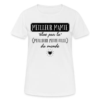 Meilleure mamie élue par la meilleure petite fille - T-shirt respirant Femme - blanc - Devant - AI Model Female 172 dark (172cm)