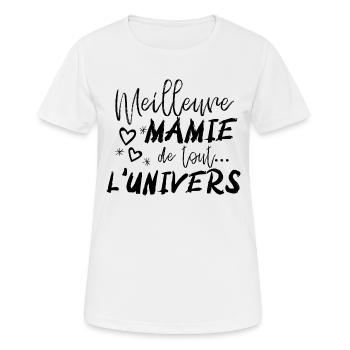 Meilleure mamie de tout l'univers - T-shirt respirant Femme - blanc - Devant - AI Model Female 172 dark (172cm)